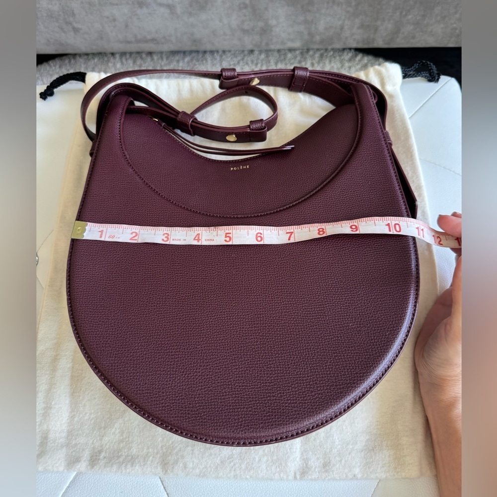 Polene Numero Dix Large Burgundy Sandalwood Leather Shoulder Crossbody Handbag - Picture 12 of 16